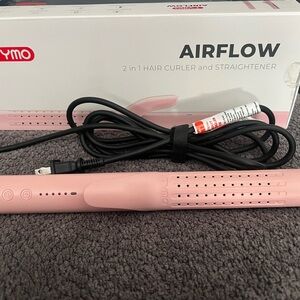 Pink 2-in-1 Hair Curler and Straightener